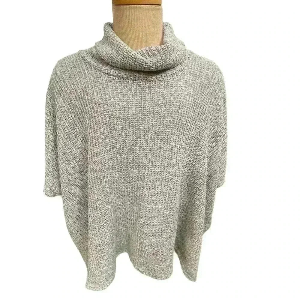 Veveret Sweater Top Turtleneck Knit Pullover Short Sleeve Cowl Neck SW3